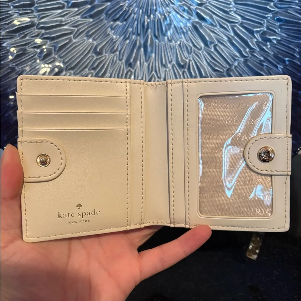 Kate Spade Storybook Gold Glitter Compact Wallet - Picture 3 of 4